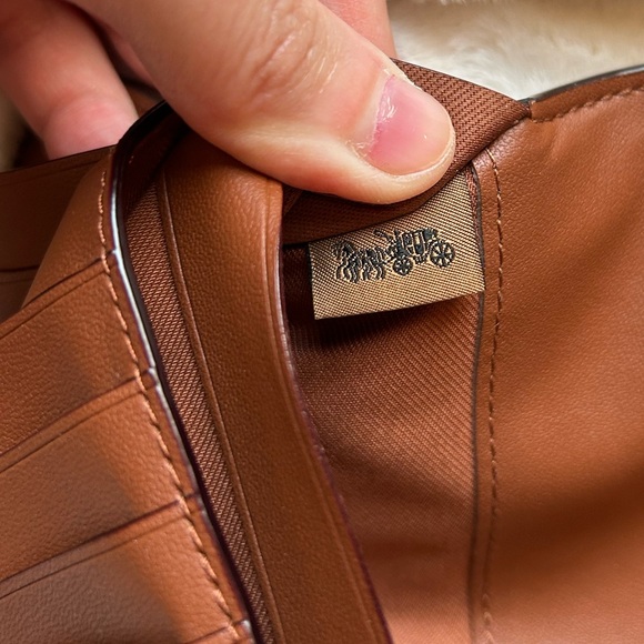 💜SOLD💜Coach Smooth Leather Essential Slim Wallet In Saddle CH823 - Picture 12 of 16